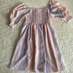 Pink and purple smocked top dress